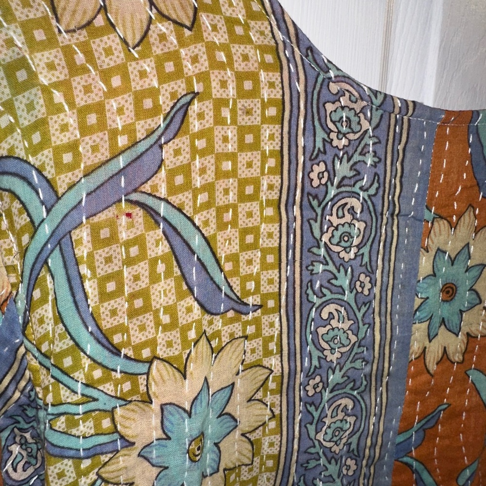 Kaantha Karma Reversible Patchwork Bell Sleeve Fl… - image 6